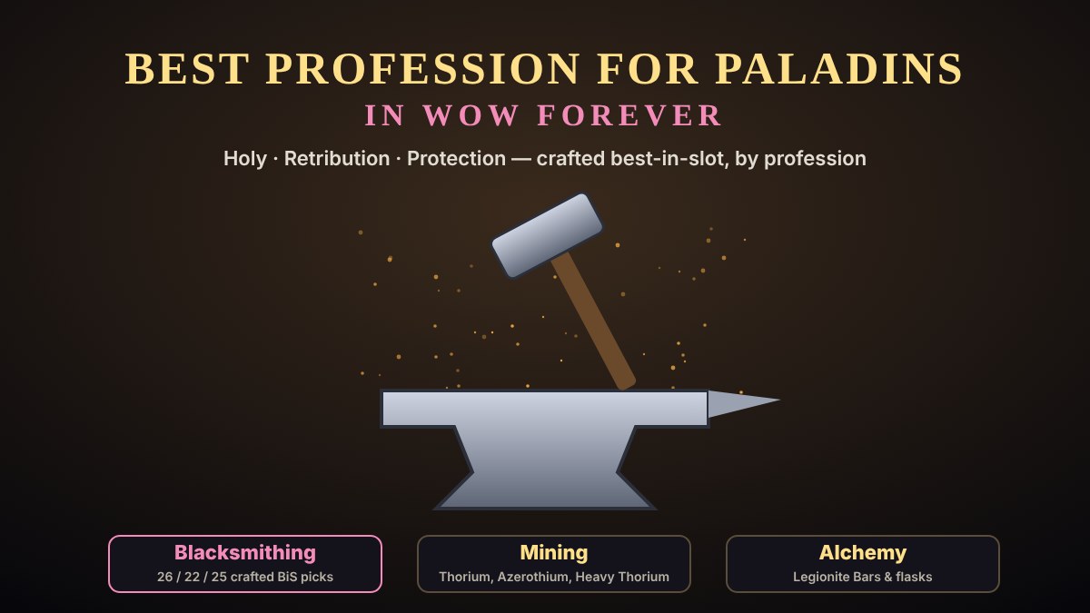 Best profession for Paladins in WoW Forever: Blacksmithing, Mining and Alchemy