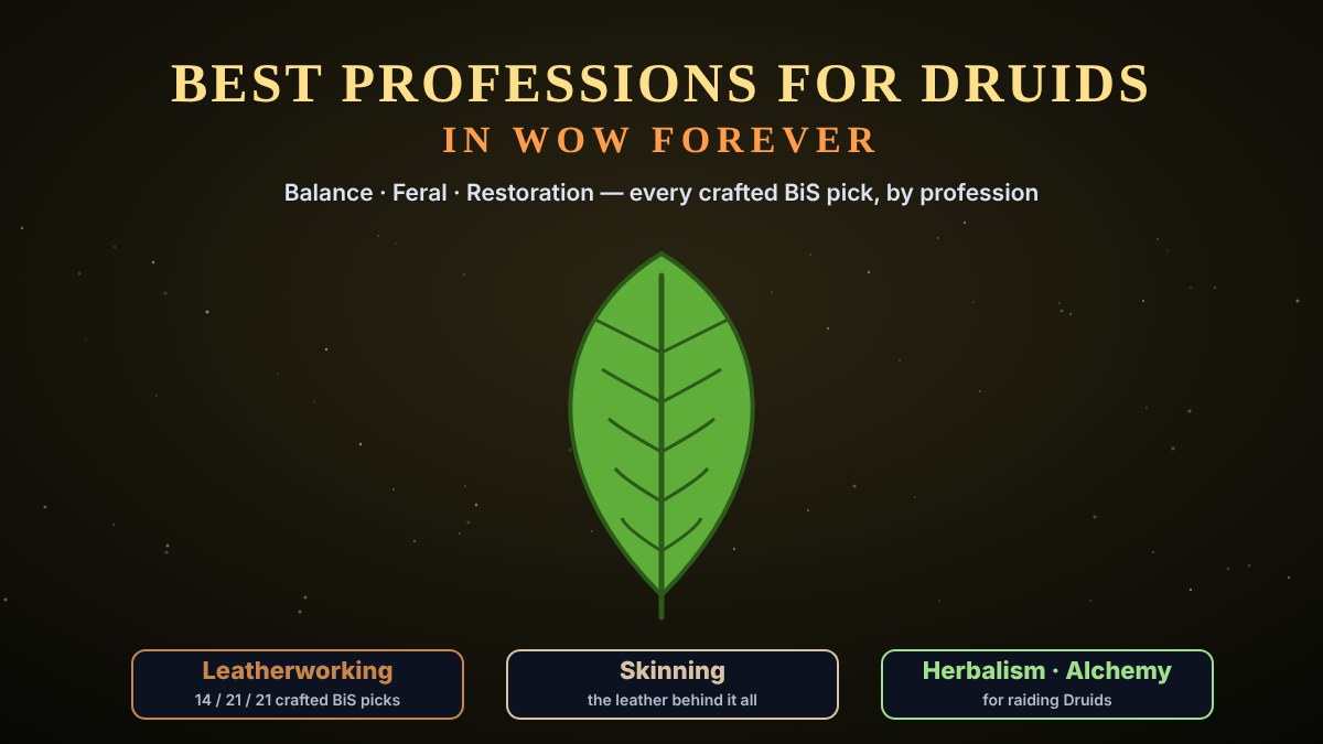 Best professions for Druids in WoW Forever: Leatherworking, Skinning, Herbalism and Alchemy