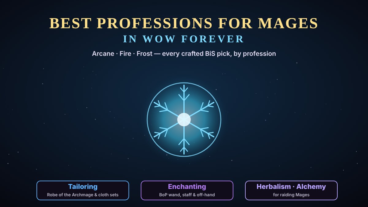 Best professions for Mages in WoW Forever: Tailoring, Enchanting, Herbalism and Alchemy