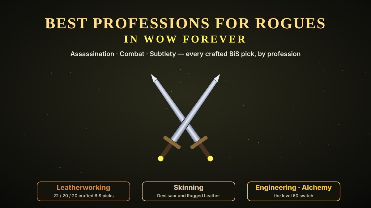 Best professions for Rogues in WoW Forever: Leatherworking, Skinning, Engineering and Alchemy
