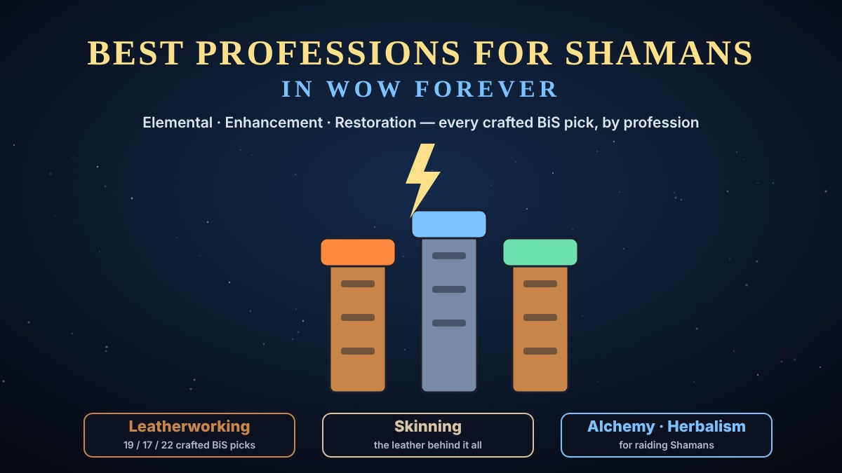 Best professions for Shamans in WoW Forever: Leatherworking, Skinning, Alchemy and Herbalism