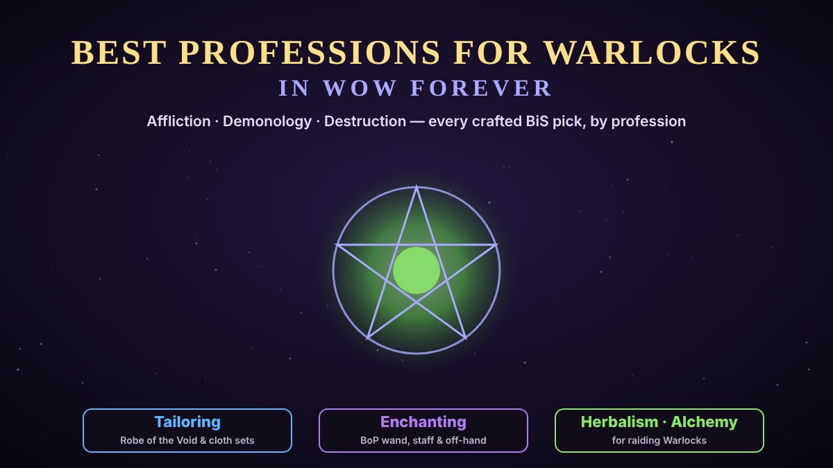 Best professions for Warlocks in WoW Forever: Tailoring, Enchanting, Herbalism and Alchemy