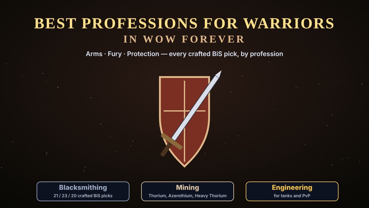 Best professions for Warriors in WoW Forever: Blacksmithing, Mining and Engineering
