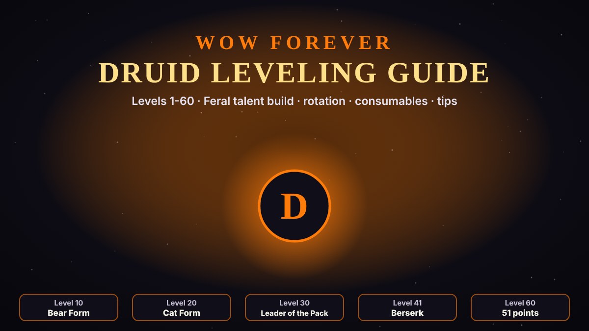 WoW Forever Druid leveling guide: Feral Druid talent build from 10 to 60