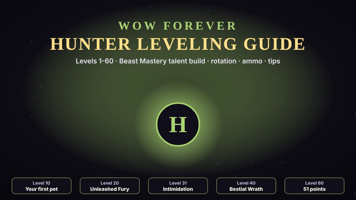 WoW Forever Hunter leveling guide: Beast Mastery Hunter talent build from 10 to 60